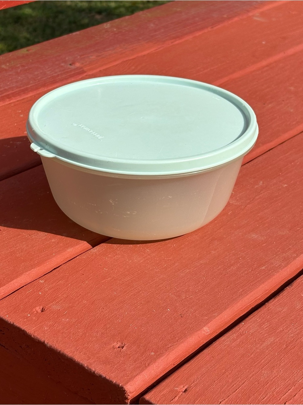 Tupperware Vintage Storage Bowl Mint Green Lid